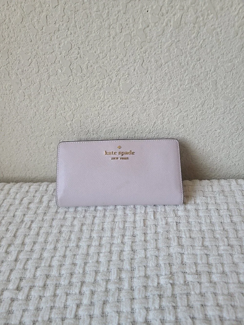 Kate Spade New York Pastel Purple Zip Wallet With Gold Logo